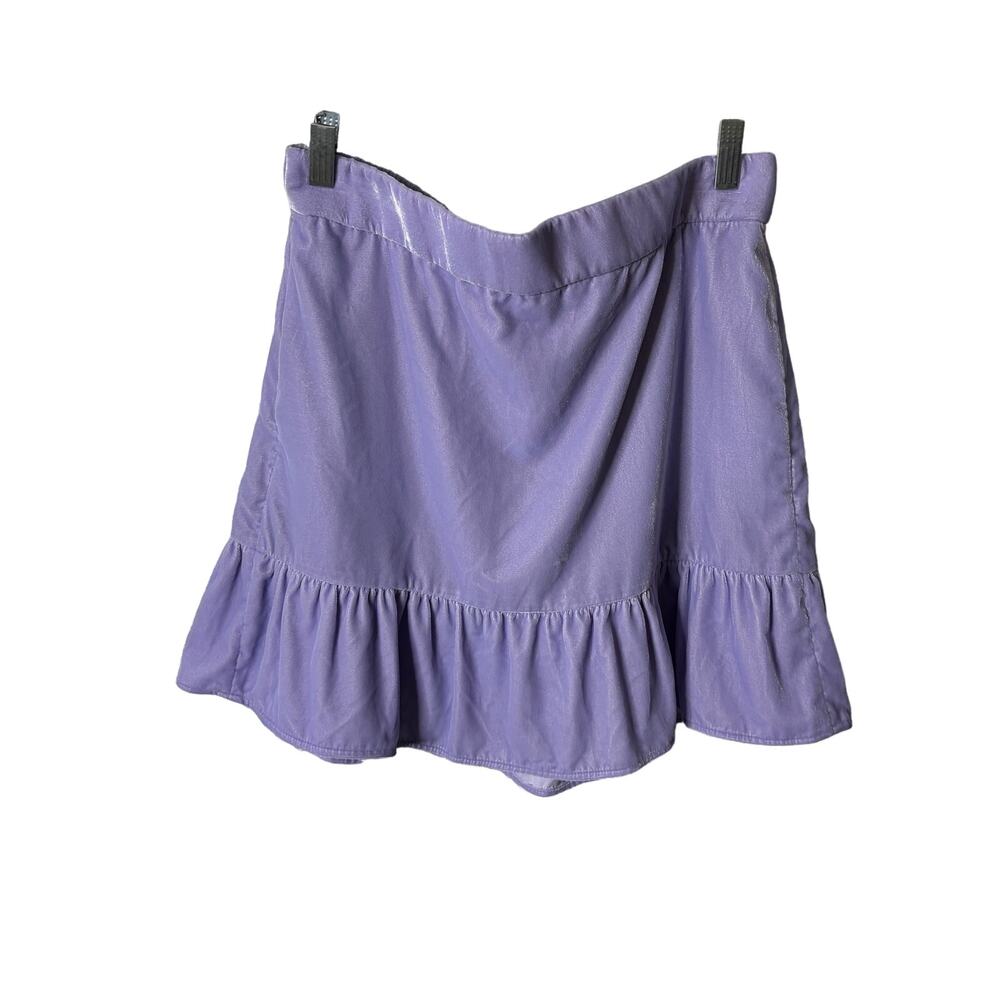 J.Crew Light Purple Lilac Velvet Stretchy Waistband Mini Skirt Women's Medium